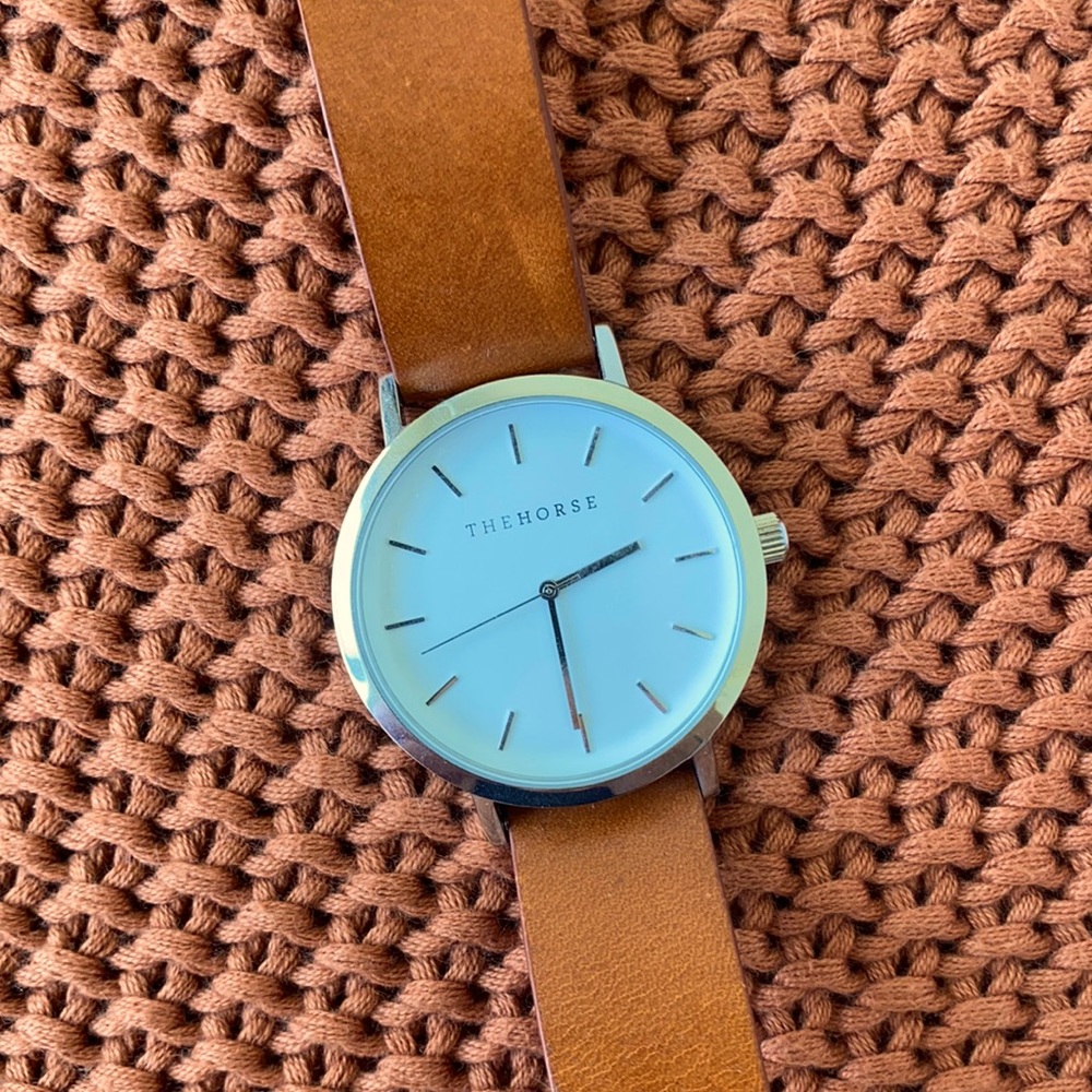 NWOT Silver and Brown Original The Horse Watch
